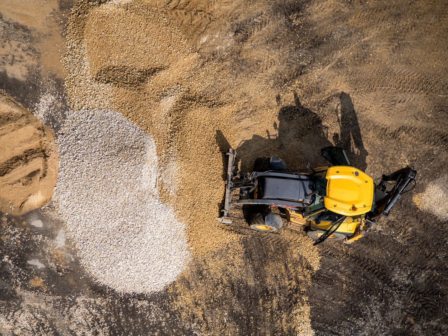 Wheeled loader at construction site